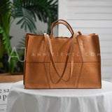 Genuine Leather Tote Bags For Women Structured Leather Tote 