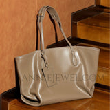 Womens brown Leather Tote Bag With Zipper Soft brown Leather Purse