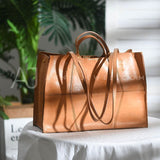 Genuine Leather Tote Bags For Women Structured Leather Tote 