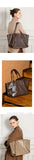 Womens brown Leather Tote Bag With Zipper Soft brown Leather Purse