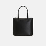 Womens Black Leather Handbag Small Leather Tote Bag With Shoulder Strap 