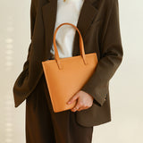 Womens tan leather tote handbag Small Leather Tote Bag With Shoulder Strap 