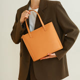 Genuine Leather Tote Handbags Orange Leather Tote Bag Medium Leather Tote Womens