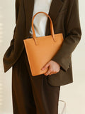 Womens tan leather tote handbag Small Leather Tote Bag With Shoulder Strap 