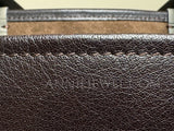 Genuine Leather Work Tote Bag With Leather Trim Clear Display Window Front Pocket Bag