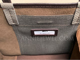Genuine Leather Work Tote Bag With Leather Trim Clear Display Window Front Pocket Bag