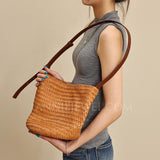 tan Woven Leather Bag Leather Woven Hobo Bag Woven Leather Bags Womens