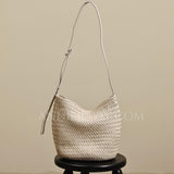 beige Woven Leather Bag Leather Woven Hobo Bag Woven Leather Bags Womens