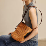 tan Woven Leather Bag Leather Woven Hobo Bag Woven Leather Bags Womens