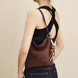 Woven Leather Hobo Bag Genuine Leather Woven Hobo Bag Leather For Women woven leather bucket bag​