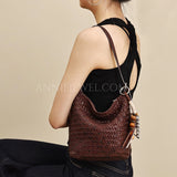 Woven Leather Hobo Bag brown Leather Woven Hobo Bag Leather For Women 