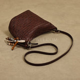 Woven Leather Hobo Bag brown  Leather Woven Hobo Bag Leather For Women 