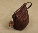 woven leather bucket bag​ Woven Leather Hobo Bag Genuine Leather Woven Hobo Bag Leather For Women 
