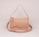 Women's beige Leather Hobo Purse With Zipper Black Leather Hobo Shoulder Bag - Annie Jewel
