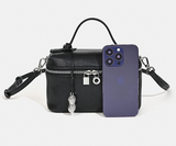 Ladies Small Black Leather Crossbody Purse Black Phone Crossbody Bag Womens - Annie Jewel