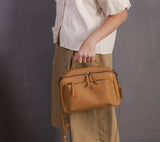 Tan Genuine Leather leather satchel