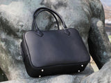 Cowhide Leather Bowling Handbag Leather Bowler Bag Purse For Ladies 