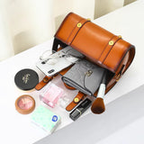 Genuine Leather Mini Barrel Satchel Bag Small Satchel Bags For Women