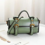 Genuine Leather Mini Barrel Bag For Women