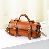 Brown Mini Barrel Bag For Women