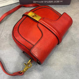 Red Small Leather Crossbody Saddle Bag Saddle Leather Crossbody Bag