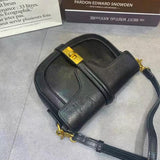 Women's Small Leather Crossbody Saddle Bag black Genuine Leather Saddle Bag Purse