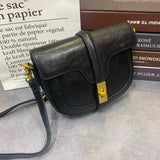 Women's Small Leather Crossbody Saddle Bag black Genuine Leather Saddle Bag Purse