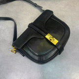 Women's Small Leather Crossbody Saddle Bag black Saddle Leather Crossbody Bag