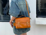 tan Genuine Leather Satchel bag Small Leather Crossbody Bag For Ladies