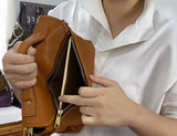 close-up of Genuine Leather Satchel bag Small Leather Crossbody Bag For Ladies