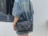 black Genuine Leather Satchel bag Small Leather Crossbody Bag For Ladies