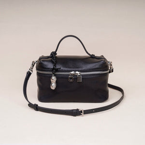 Ladies Small Black Leather Crossbody Purse Black Phone Crossbody Bag Womens - Annie Jewel