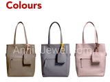 Women's Pebbled Leather Shopper Tote Minimalist Pebbled Leather Tote DR