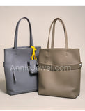 Women's Pebbled Leather Shopper Tote Minimalist Pebbled Leather Tote DR