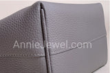 side of Women's Pebbled Leather Shopper Tote Minimalist Pebbled Leather Tote DR