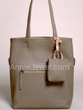 Women's Pebbled Leather Shopper Tote Minimalist Pebbled Leather Tote DR