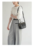 Black Leather Zip Crossbody Bag Zip Top Leather Crossbody Bag Womens - Annie Jewel