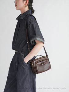 Genune Leather Double Zip Bag Double Zip Leather Crossbody Bag Womens - Annie Jewel