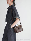 brown Leather Zip Crossbody Bag Zip Top Leather Crossbody Bag Womens - Annie Jewel