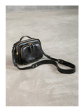 Black Leather Zip Crossbody Bag Zip Top Leather Crossbody Bag Womens - Annie Jewel