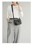 Black Leather Zip Crossbody Bag Zip Top Leather Crossbody Bag Womens - Annie Jewel