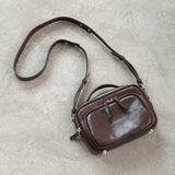 brown Leather Zip Crossbody Bag Zip Top Leather Crossbody Bag Womens - Annie Jewel