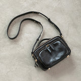 Black Leather Zip Crossbody Bag Zip Top Leather Crossbody Bag Womens - Annie Jewel