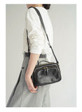 Black Leather Zip Crossbody Bag Zip Top Leather Crossbody Bag Womens - Annie Jewel