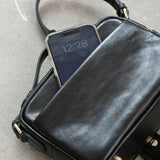 Black Leather Zip Crossbody Bag Zip Top Leather Crossbody Bag Womens - Annie Jewel