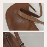 Leather Details of Leather Half Moon Shoulder BagMoon Shoulder Bag Half Moon Hobo Bag Half Moon Crossbody Bag Ladies - Annie Jewel