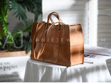 Handmade Leather Tote Bag Tan Leather Tote Handbag Womens 