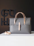 Handmade Full Grain Leather Briefcase Laptop Bag For Work Womens 