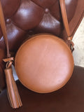 Handstitched leather bag round - Annie Jewel