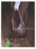 brown Woven Leather Shoulder Bag Handwoven Leather Hobo Bag Intrecciato Style Bag - Annie Jewel